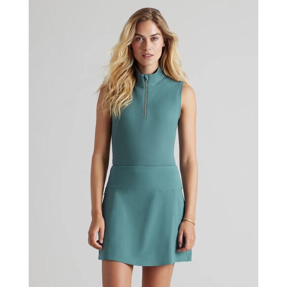 Rhone Green Sea Course to Court Sleeveless Zip Mock - Picture 1 of 5